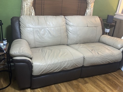 Beige brown faux leather - faux, 2