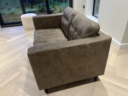 Brown seater faux leather - 2,