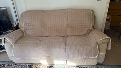 Beige faux leather seater - faux,