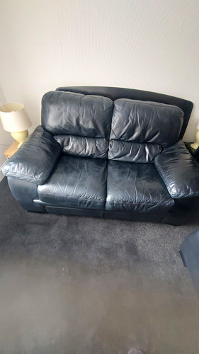 Reids leather seater sofa - leather, x2