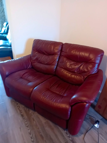 Red leather seater reclining - red, 2-seater