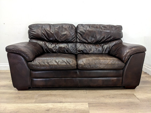 Sofa seater brown leather - sofa, 2
