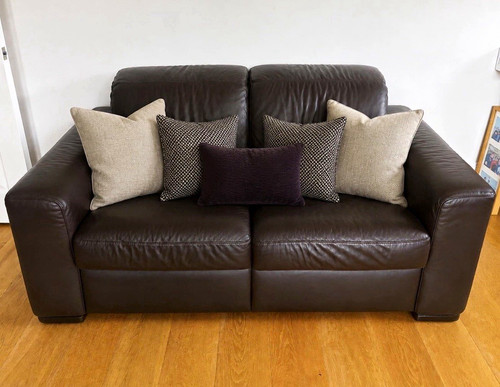 Natuzzi brown leather seater - natuzzi,