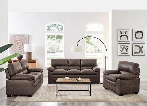 Faux leather sofa suite - leather,