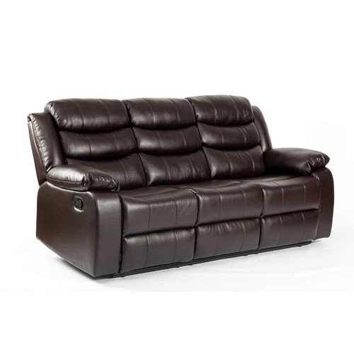 Brown leather recliner sofa - brown,