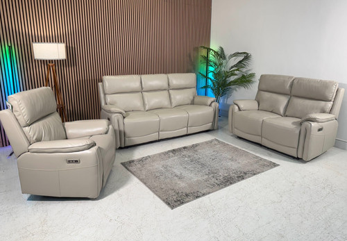 Torino cream leather sofa - leather,
