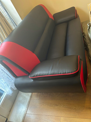 Black red faux leather - black, 3