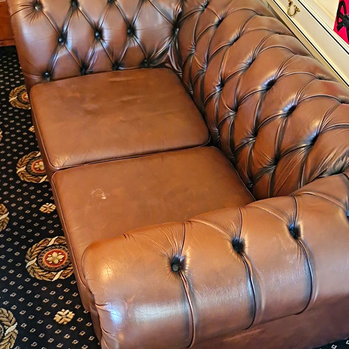 Chesterfield brown leather - brown,