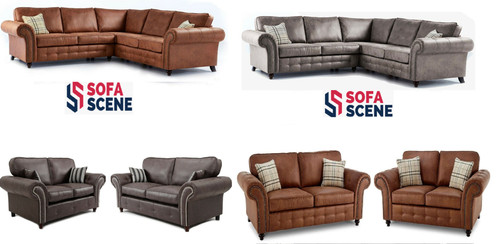 New suede leather corner sofa - leather,