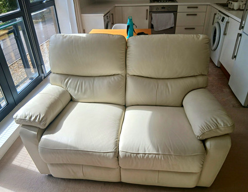 Cream leather seater - leather,