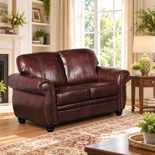 Brown leather traditional - traditional, 2