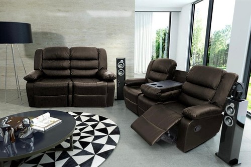 Roma leather recliner sofa - leather,