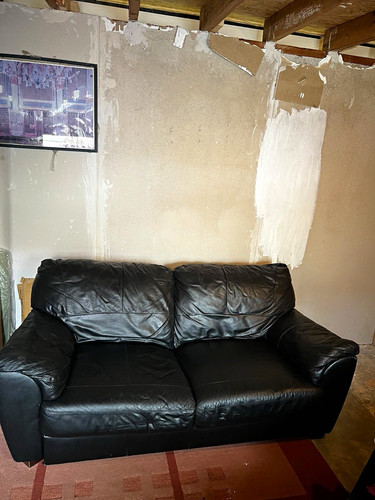 Argos black leather seater - black, 2