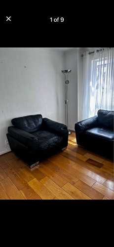Black leather seater - black,