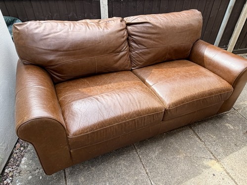 Brown leather seater sofa - 2,