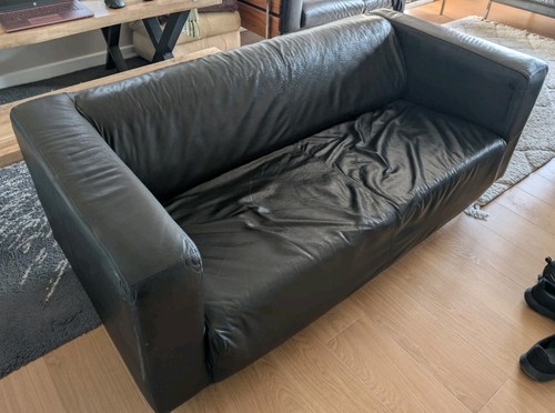 Leather sofa seater - leather, 2-seater