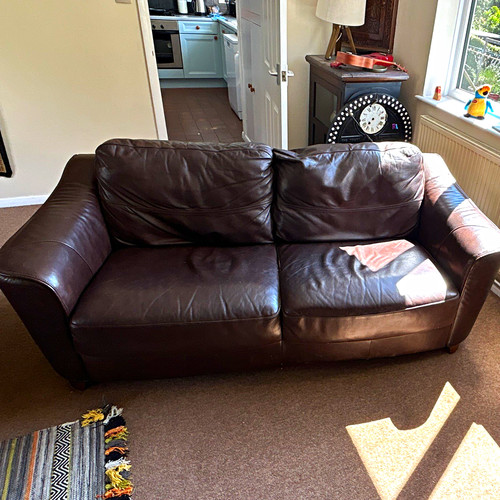 Brown solid leather - solid, 2
