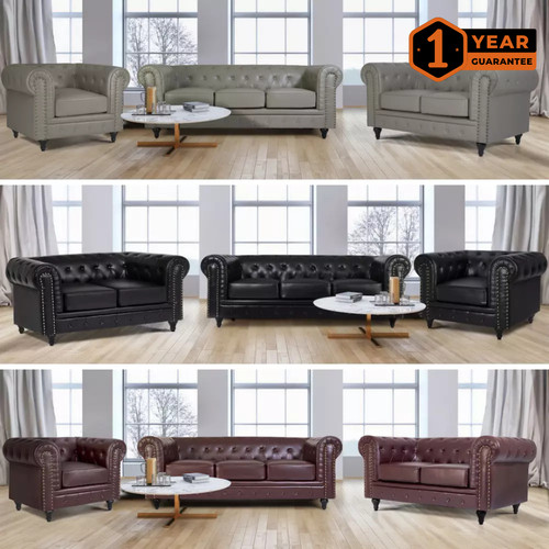 Chesterfield sofa suite faux - sofa,