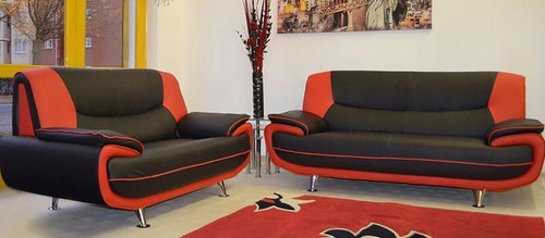 Black red sofa palermo - red, napoli