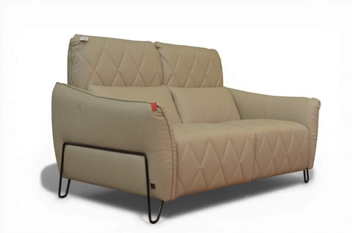 Leather sofa axelle beige - sofa,