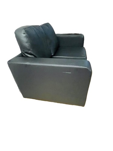 Black leather seater sofa - leather,