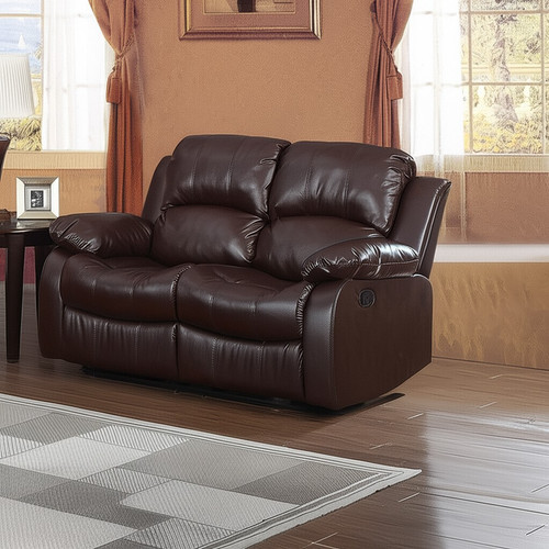 Brown leather recliner sofa - recliner,