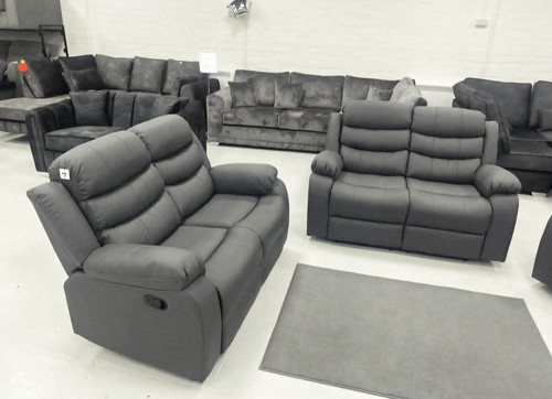 Roma grey leather recliner - roma,