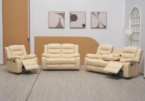 Cream leather manual - cream, recliner