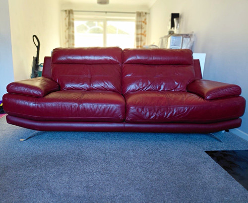 Red burgundy leather - red/burgundy, 2+3