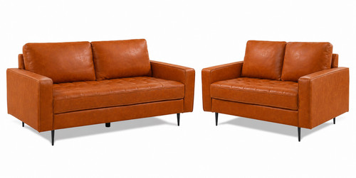 Tan faux leather sofas - tan,