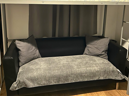 Black seater leather sofa - sofa, w/