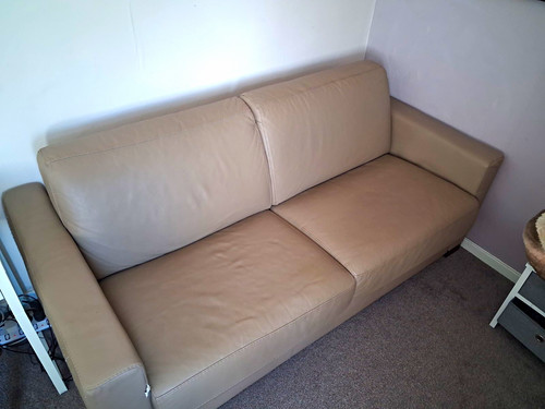 Beige faux leather seater - faux,