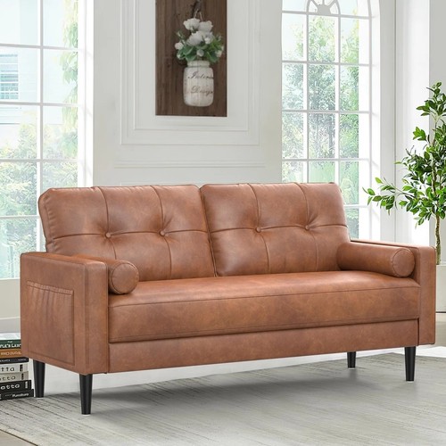 Seater leather sofa - 2, brown