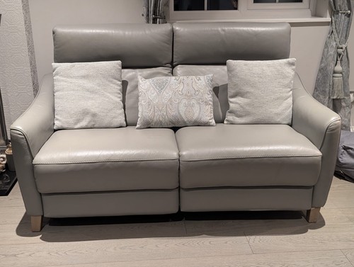 Grey leather sofa - grey,