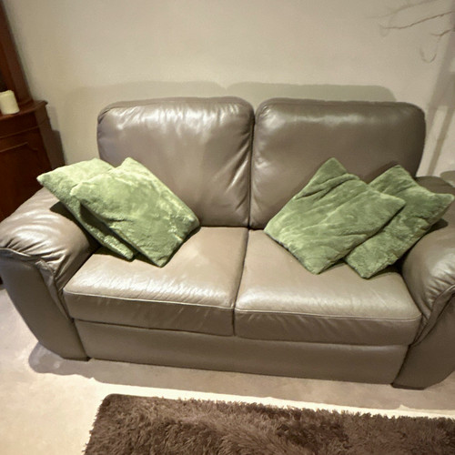 Dfs grey leather seater sofa - dfs,