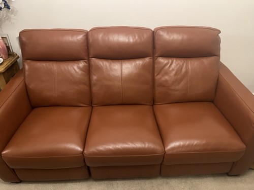 Brown genuine leather sofa set - genuine,
