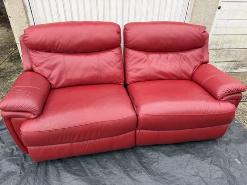 Red leather seater recliner - red,